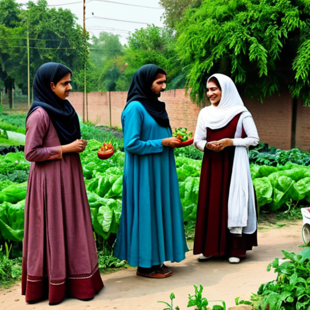 Community Garden Scene**

"A diverse group of people, fully clothed in modest, everyday Pakistani attire, working together in a lush community garden in Lahore, Pakistan. Vegetables, herbs, and flowers are abundant. Safe for work, appropriate content, perfect anatomy, correct proportions, well-formed hands, natural pose, professional photography, high quality, family-friendly, modest clothing. The scene should convey a sense of community and sustainable urban agriculture, showcasing a safe and healthy environment. Bright daylight, realistic rendering."

**