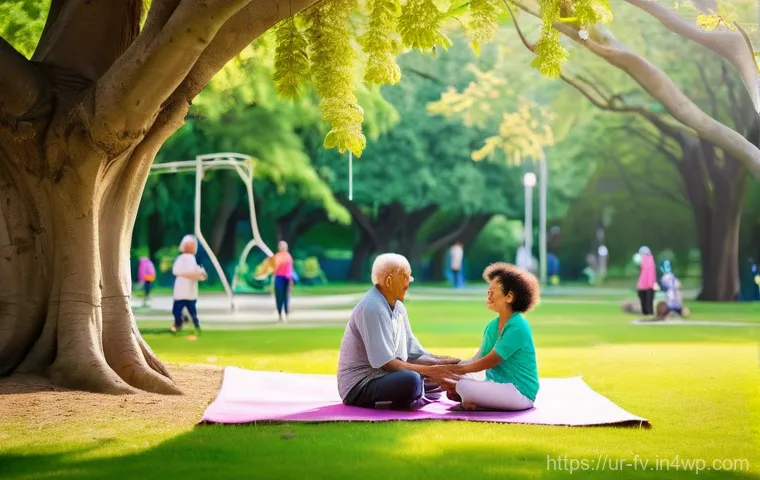 도시 내 녹지 공간 확대의 필요성 - **A Vibrant Urban Oasis for Mental Peace and Community:**
    "A vibrant and tranquil urban park sce...