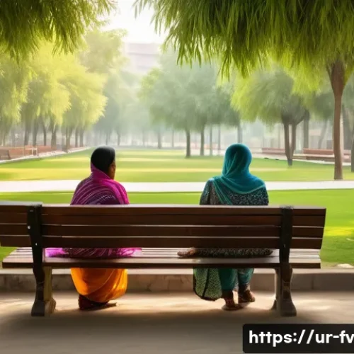 도시 녹지 공간의 법적 기준과 정책 - **Prompt:** A vibrant and lush urban park scene in Pakistan, bustling with families, children, and e...