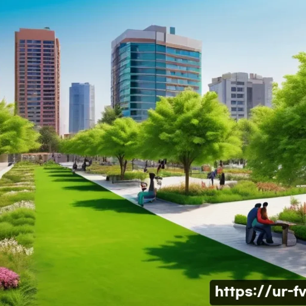 자연 기반 솔루션을 통한 도시 문제 해결하기 - A vibrant urban park scene in a Pakistani city during spring, showcasing a variety of native trees w...