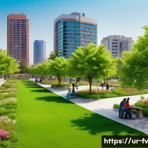 자연 기반 솔루션을 통한 도시 문제 해결하기 - A vibrant urban park scene in a Pakistani city during spring, showcasing a variety of native trees w...